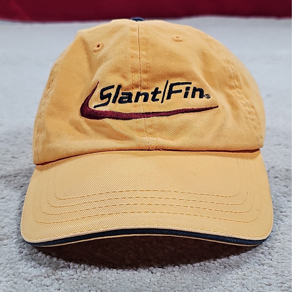 Slant Fin Hat Cap Strapback Yellow One Size Adjustable Hook And Loop Dad
